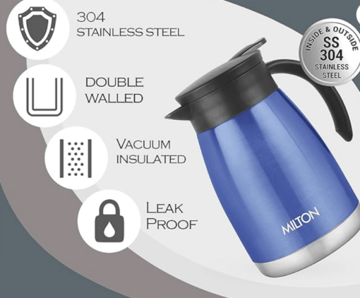 Milton Bistro 800 Thermosteel Carafe, 770 ml, Blue - Image 2